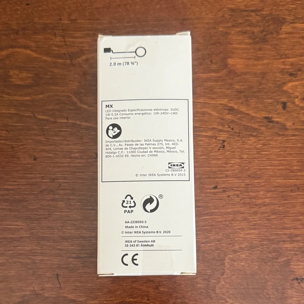 IKEA HALVKLART LED Bulb with Warm White Light 2 m NWT